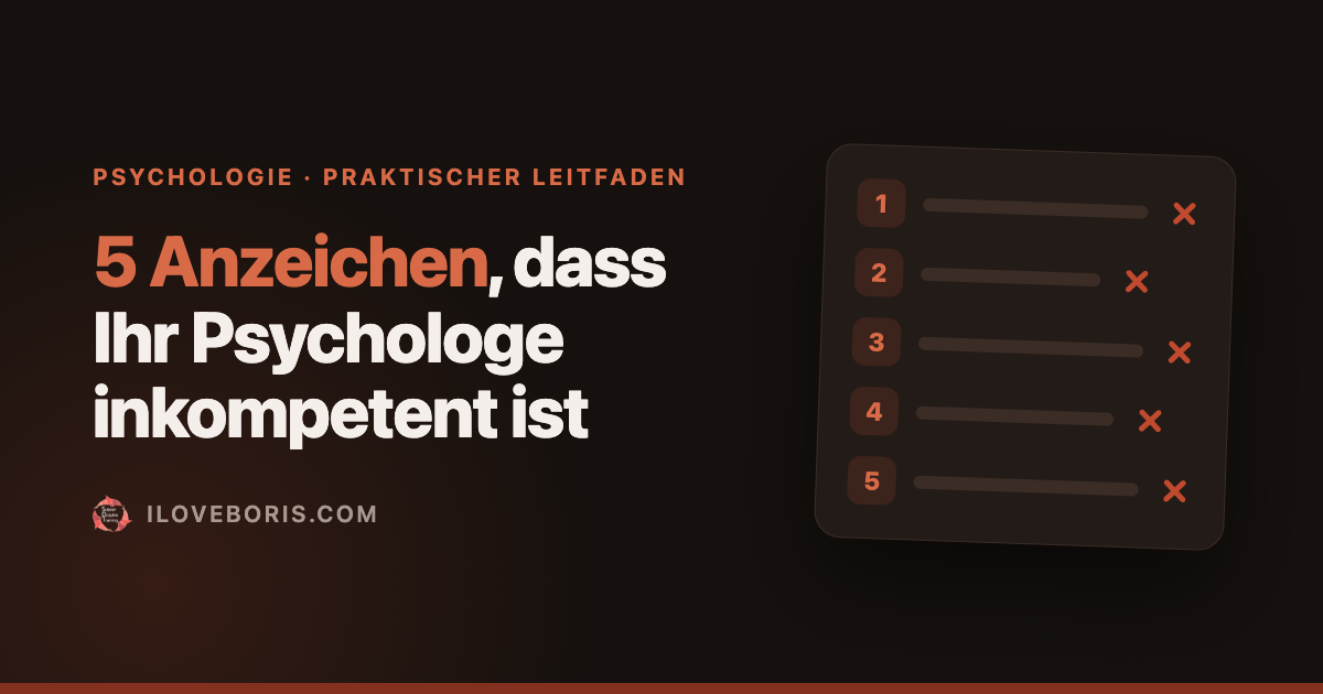 5 Anzeichen, dass Ihr Psychologe inkompetent ist
