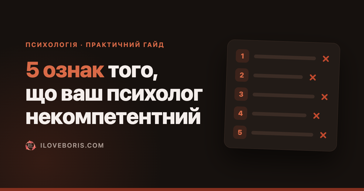 5 ознак того, що ваш психолог некомпетентний