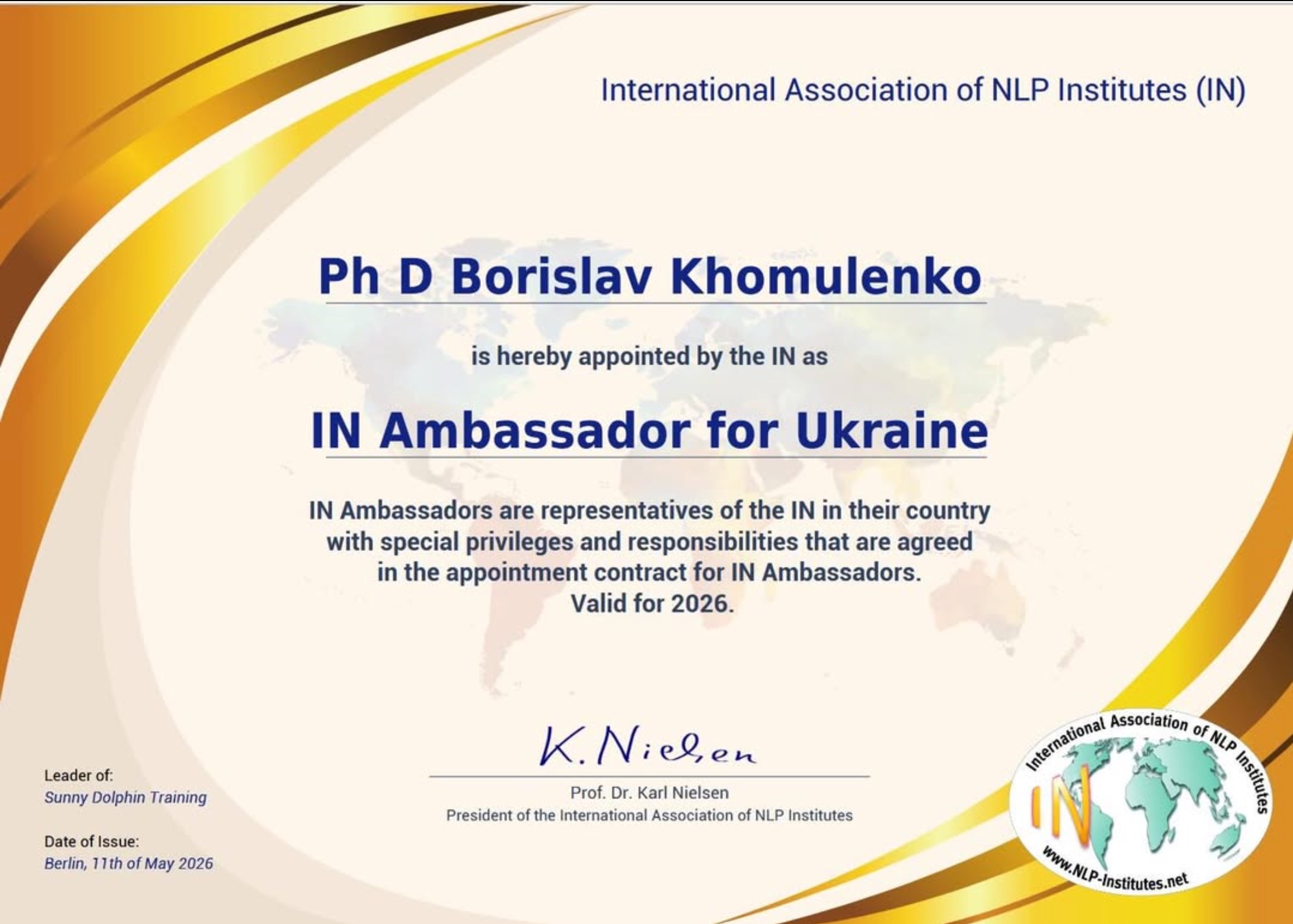 Boris Khomulenko’s "NLP Ambassador" Certificate: What’s Behind It